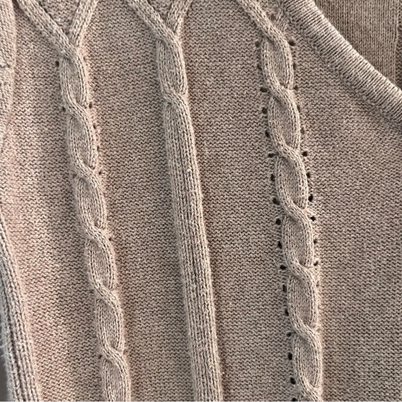 Classic 100% Cotton Cardigan in Taupe Gray - Size M - Picture 5 of 8